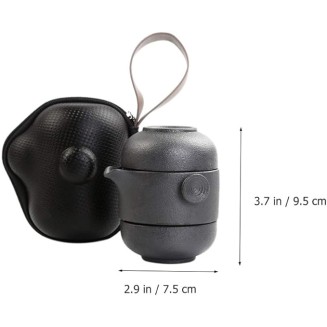 Kungfu Glass Tea Set - Portable Travel Tea Set with Ceramic Teapot, Infuser, Tea Cups, and Carrying Case - Home, Office, or Trips Tea Sets