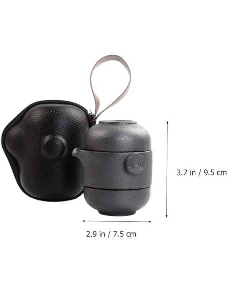 Kungfu Glass Tea Set - Portable Travel Tea Set with Ceramic Teapot, Infuser, Tea Cups, and Carrying Case - Home, Office, or Trips Tea Sets