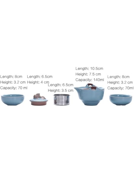 Chinese Kung Fu Tea Set Ceramic Portable Teapot Set Outdoor Travel Tea Cups of Tea Ceremony Household Teacup