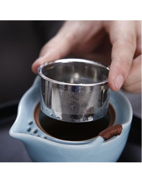Chinese Kung Fu Tea Set Ceramic Portable Teapot Set Outdoor Travel Tea Cups of Tea Ceremony Household Teacup