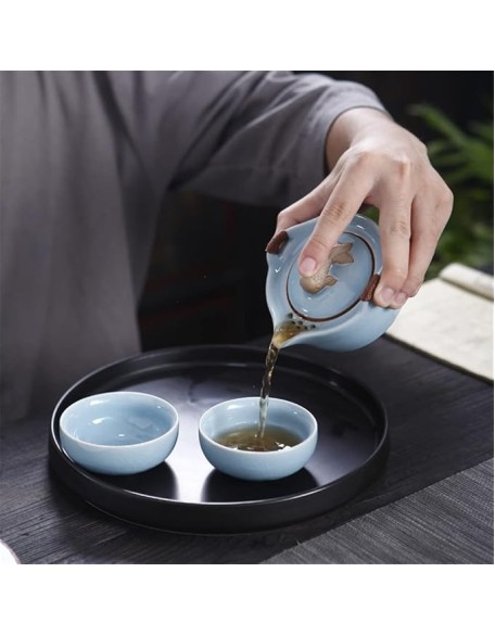 Chinese Kung Fu Tea Set Ceramic Portable Teapot Set Outdoor Travel Tea Cups of Tea Ceremony Household Teacup
