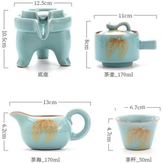 Chinese Ceramic Tea Set Household Teapot Living Room Lazy Stone Mill Automatic Tea Maker