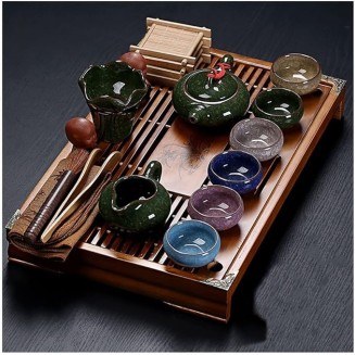Tea Set, chinese tea set teapot set gongfu tea set tea pot set Buddha Statue Kungfu Tea Set,Japanese Gongfu Tea Set-Ceramic Teapot and Teacup and Saucer, Tea Holder, with a Portable Travel Bag