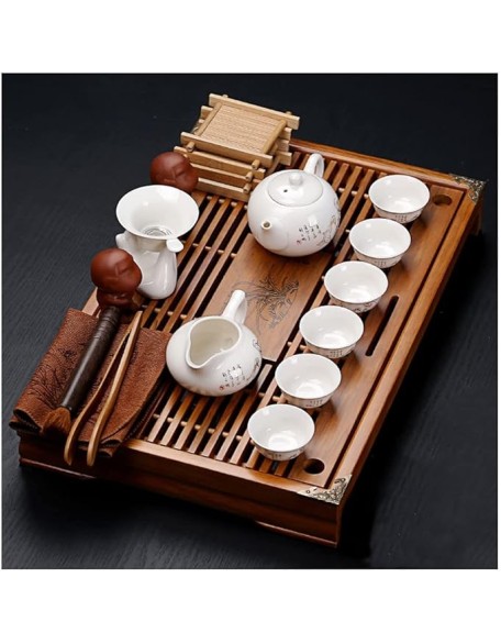 Tea Set, chinese tea set teapot set gongfu tea set tea pot set Buddha Statue Kungfu Tea Set,Japanese Gongfu Tea Set-Ceramic Teapot and Teacup and Saucer, Tea Holder, with a Portable Travel Bag