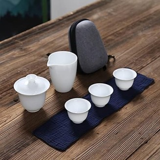 Teacup Set White Ceramic teapot with 3 Cups 4 Cups Tea Sets Portable Travel Tea Sets drinkware fee Set Tea Teapots,
