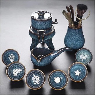Universal Tea Set, Tea Set Tea Set Ceramic semi-Automatic Tea Set teapot Teacup Chinese Retro semi-Automatic Tea Set Party Home 6 Cups Coffee Set