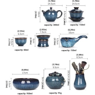 Universal Tea Set, Tea Set Tea Set Ceramic semi-Automatic Tea Set teapot Teacup Chinese Retro semi-Automatic Tea Set Party Home 6 Cups Coffee Set
