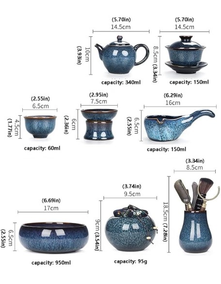 Universal Tea Set, Tea Set Tea Set Ceramic semi-Automatic Tea Set teapot Teacup Chinese Retro semi-Automatic Tea Set Party Home 6 Cups Coffee Set
