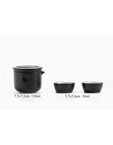 Universal Tea Set， Ceramic Teapot with 2 Teacups Porcelain Gaiwan Tea Set Portable Travel Tea Set Drinkware，