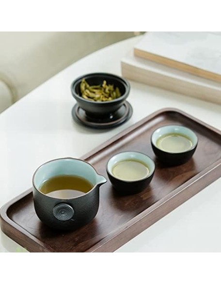 Universal Tea Set， Ceramic Teapot with 2 Teacups Porcelain Gaiwan Tea Set Portable Travel Tea Set Drinkware，