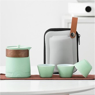 Ceramic Kungfu Tea Set， Handmade Travel Chinese Gongfu Tea Set， Traditional Porcelain， Teacup， Portable Bag for Home Business Picnic，B