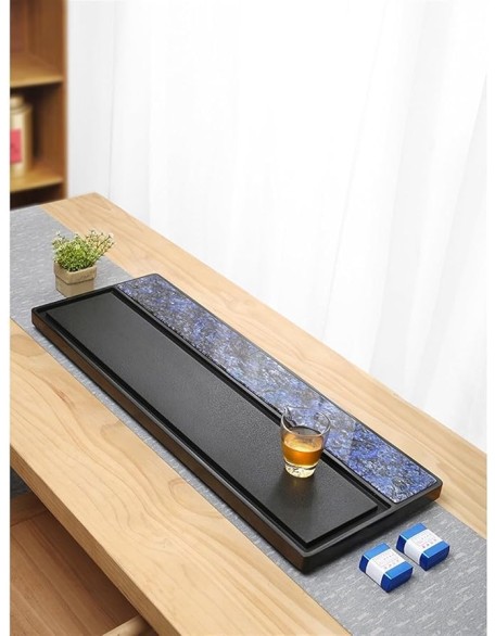 Tea Set Goldstone Tea Tray Whole Natural Household Stone Tea Table Simple Modern Chinese Single Layer Tea Set Living Room Tea Sea Chinese Tea Set,80 * 30 * 3cm