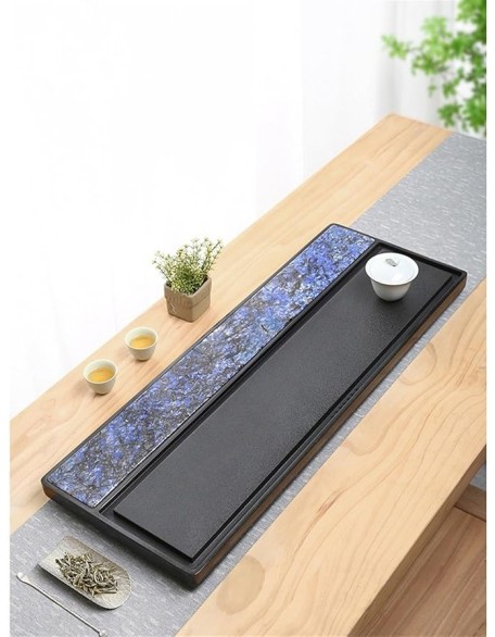 Tea Set Goldstone Tea Tray Whole Natural Household Stone Tea Table Simple Modern Chinese Single Layer Tea Set Living Room Tea Sea Chinese Tea Set,80 * 30 * 3cm