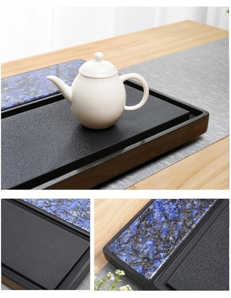 Tea Set Goldstone Tea Tray Whole Natural Household Stone Tea Table Simple Modern Chinese Single Layer Tea Set Living Room Tea Sea Chinese Tea Set,80 * 30 * 3cm