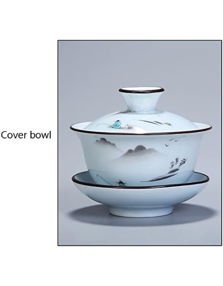 Tea Set Ceramic Portable Teapot Set Travel Gaiwan Tea Cups of Tea Ceremony Teacup Fine Gift with Travel Bag