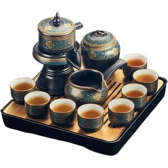 Chu Wen Sheng-1971 Gongfu Tea cup Home/Outdoor/Office Gifts 功夫 Portable Teapot Set Home,Gifting,Outdoor and Office 简约家用客厅 Gongfu Tea Set with Teapet 陶瓷石磨泡茶壶 Ceramic/galss Teapot,现代冲茶器