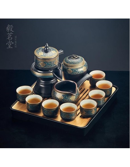 Chu Wen Sheng-1971 Gongfu Tea cup Home/Outdoor/Office Gifts 功夫 Portable Teapot Set Home,Gifting,Outdoor and Office 简约家用客厅 Gongfu Tea Set with Teapet 陶瓷石磨泡茶壶 Ceramic/galss Teapot,现代冲茶器