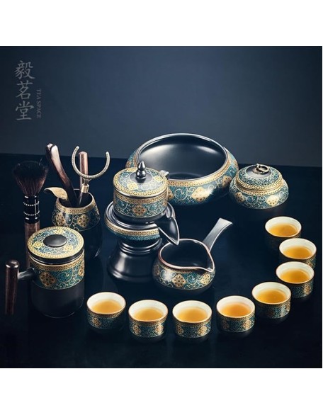 Chu Wen Sheng-1971 Gongfu Tea cup Home/Outdoor/Office Gifts 功夫 Portable Teapot Set Home,Gifting,Outdoor and Office 简约家用客厅 Gongfu Tea Set with Teapet 陶瓷石磨泡茶壶 Ceramic/galss Teapot,现代冲茶器