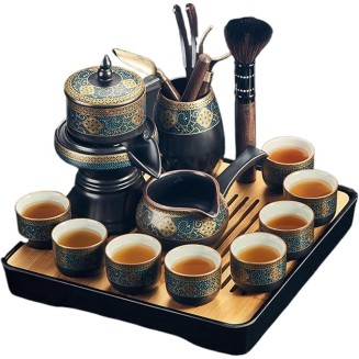 Chu Wen Sheng-1978 Gongfu Tea cup Home/Outdoor/Office Gifts 功夫 Portable Teapot Set Home,Gifting,Outdoor and Office 简约家用客厅 Gongfu Tea Set with Teapet 陶瓷石磨泡茶壶 Ceramic/galss Teapot,现代冲茶器