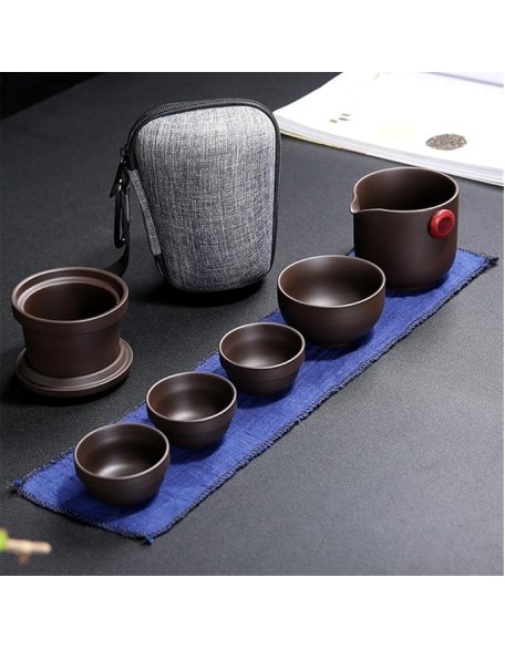 Portable Travel Tea Set Outdoors Ceramic Tea Cup Suit Drinking Set Chinese Kung Fu Tea Set