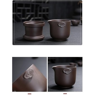 Portable Travel Tea Set Outdoors Ceramic Tea Cup Suit Drinking Set Chinese Kung Fu Tea Set(E)