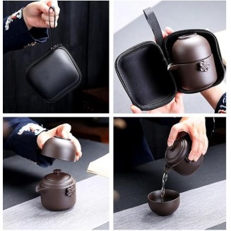 Portable Travel Tea Set Outdoors Ceramic Tea Cup Suit Drinking Set Chinese Kung Fu Tea Set