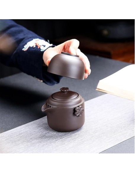 Portable Travel Tea Set Outdoors Ceramic Tea Cup Suit Drinking Set Chinese Kung Fu Tea Set