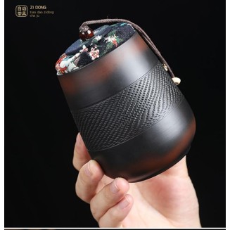 Portable Chinese tea set, Kung Fu tea set, teapot set - Ceramic teapot and teacup with travel bag, portable multifunctional gift bag for travel, home, gifts, outdoor and office (A2)