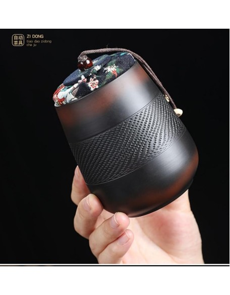 Portable Chinese tea set, Kung Fu tea set, teapot set - Ceramic teapot and teacup with travel bag, portable multifunctional gift bag for travel, home, gifts, outdoor and office (A2)