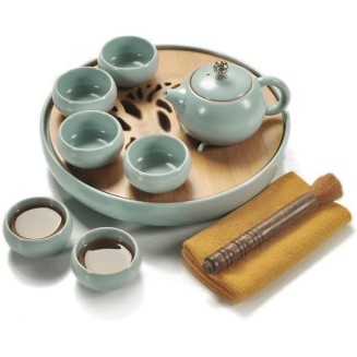 Tea Set Ceramic Kung Fu Teapot Tea Tray Water Storage Travel Tea Cup One Pot Portable Home Tea Tray Tea Set Home Study Tea Tray