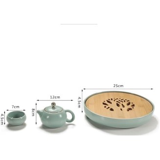 Tea Set Ceramic Kung Fu Teapot Tea Tray Water Storage Travel Tea Cup One Pot Portable Home Tea Tray Tea Set Home Study Tea Tray