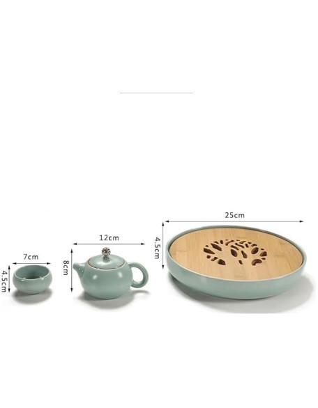 Tea Set Ceramic Kung Fu Teapot Tea Tray Water Storage Travel Tea Cup One Pot Portable Home Tea Tray Tea Set Home Study Tea Tray