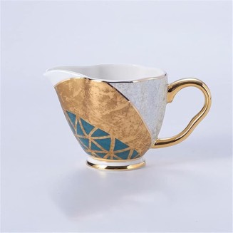 Bone China Coffee Set Gold Inlaid Porcelain Tea Set Cup Ceramic Cup Creamer Teapot Milk Pot Coffee Utensils,C