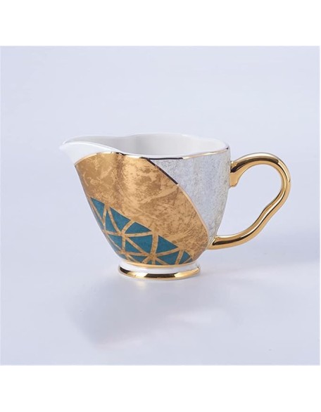 Bone China Coffee Set Gold Inlaid Porcelain Tea Set Cup Ceramic Cup Creamer Teapot Milk Pot Coffee Utensils,C