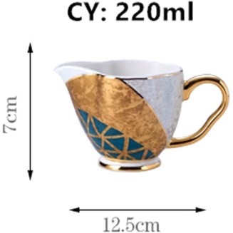 Bone China Coffee Set Gold Inlaid Porcelain Tea Set Cup Ceramic Cup Creamer Teapot Milk Pot Coffee Utensils,C