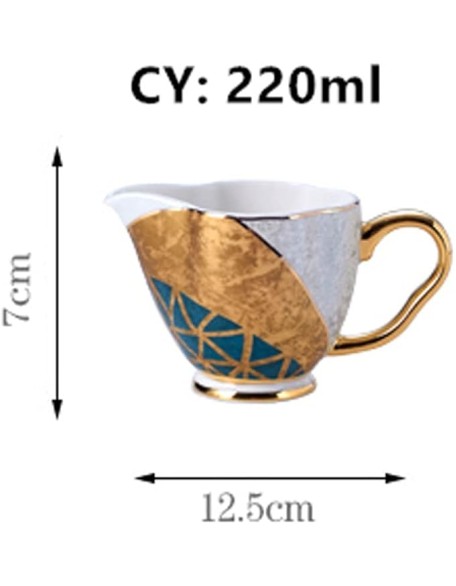 Bone China Coffee Set Gold Inlaid Porcelain Tea Set Cup Ceramic Cup Creamer Teapot Milk Pot Coffee Utensils,C