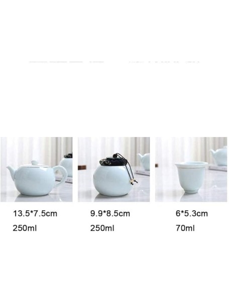 European Ceramic Tea Sets, Business Coffee Cup Set Travel Tea Pot Cup Set with Tray Chinese Ceramic Tea Pot 1 Pot 4 Cups 250Ml Porcelain Teacups with